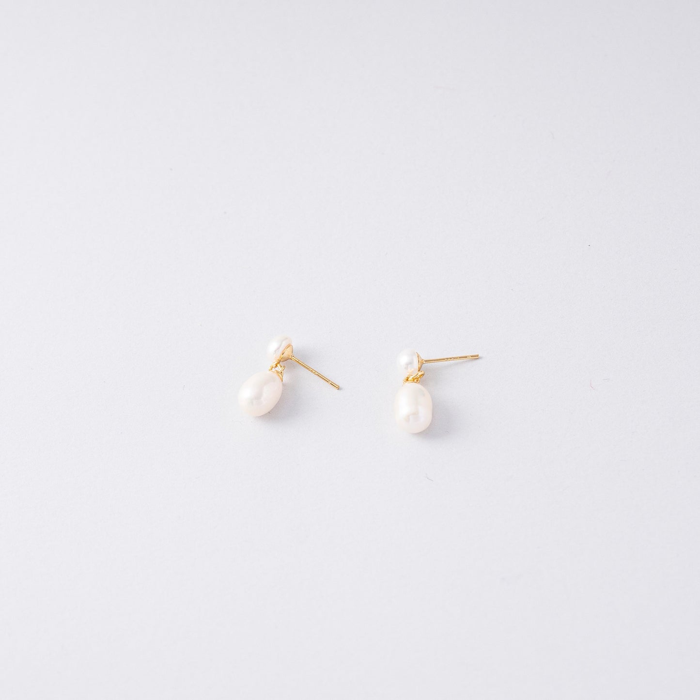 STELLA MARGARITA unique pearl earrings for women with gold studs and white pearls