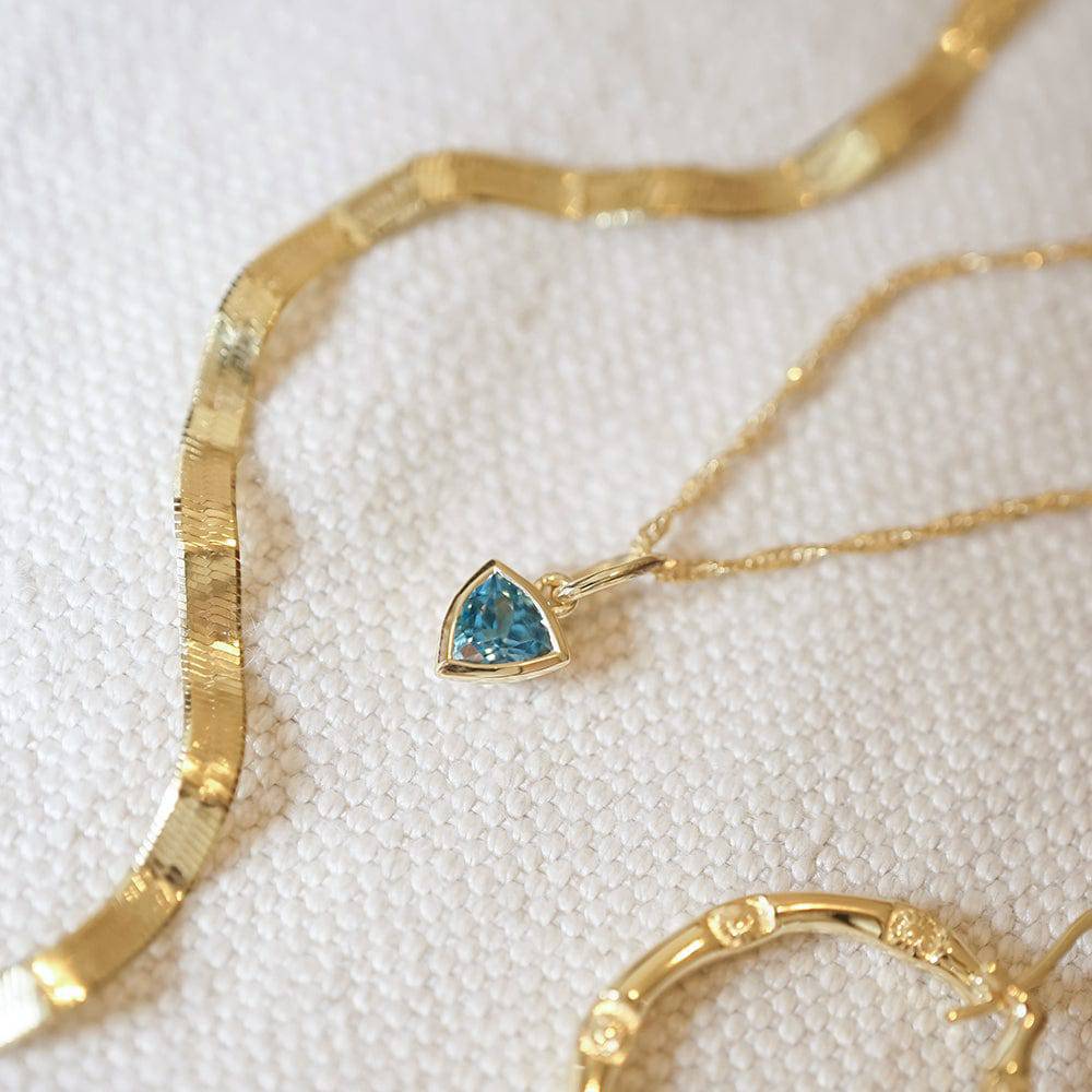18K Gold Plated Stainless Steel 12 Birthstone Pendant Necklace - STELLA MARGARITA