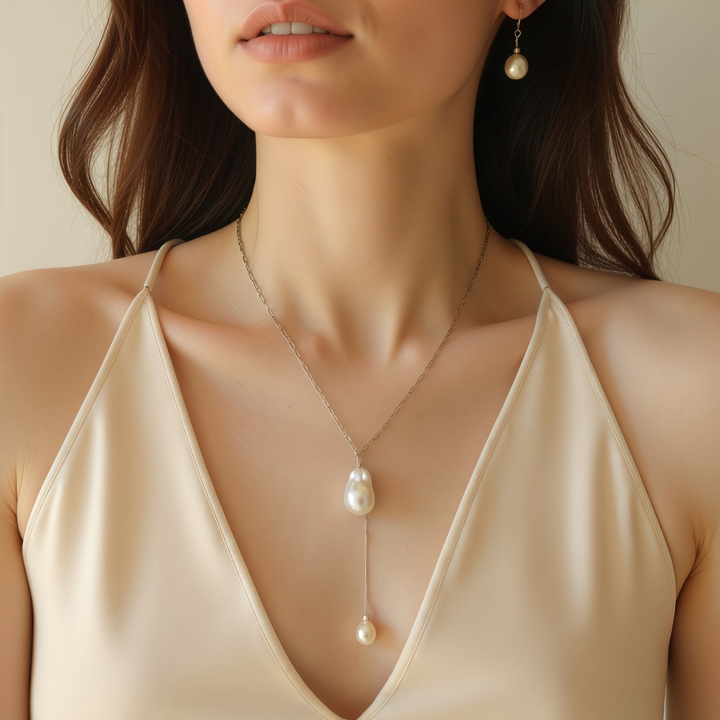 Sterling Baroque Pearl Pendant Necklace - STELLA MARGARITA