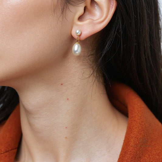 STELLA MARGARITA unique pearl earrings for women featuring elegant gold settings and drop design