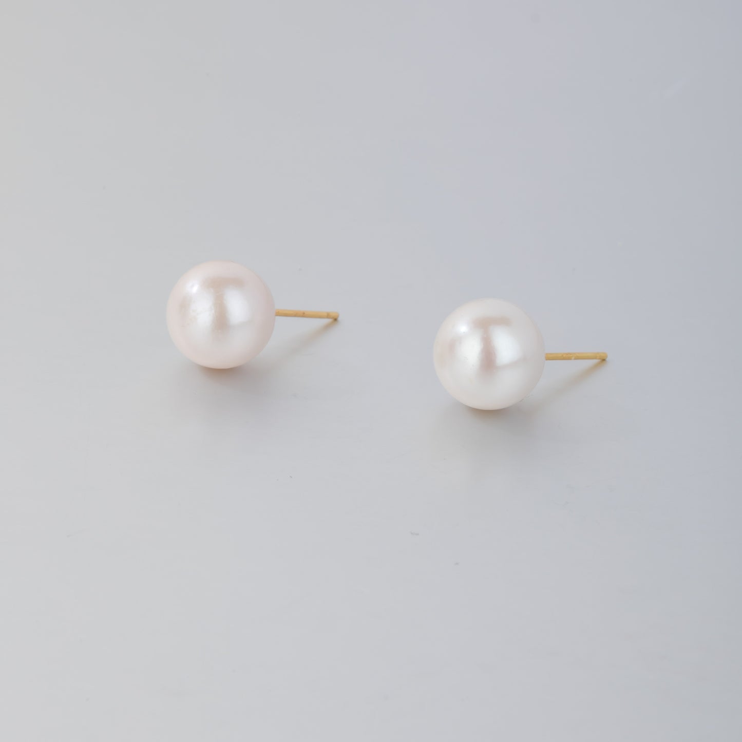 STELLA MARGARITA white pearl earrings for women with gold posts elegant simple design
